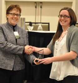 Christina Illingworth, a GIS Technician with the Development Authority of the North Country, accepting the 2015 Individual Achievement Award.